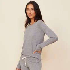 MONROW Supersoft Zip Up Dark Heather Hoody DARKHEATHER Sale